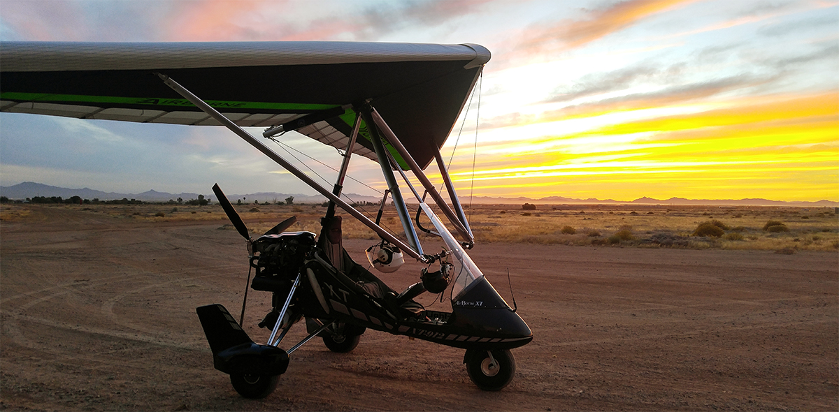 desert sunset with trike